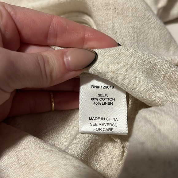 Linen Crop Tie Front Top - Picture 2 of 2